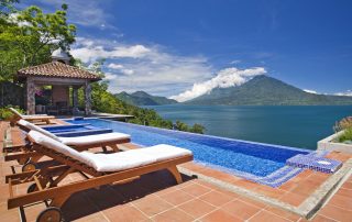 Casa Palopo on lake Atitlan. Pictured is the infinity pool at the hotel villas. (credit: Al Argueta)